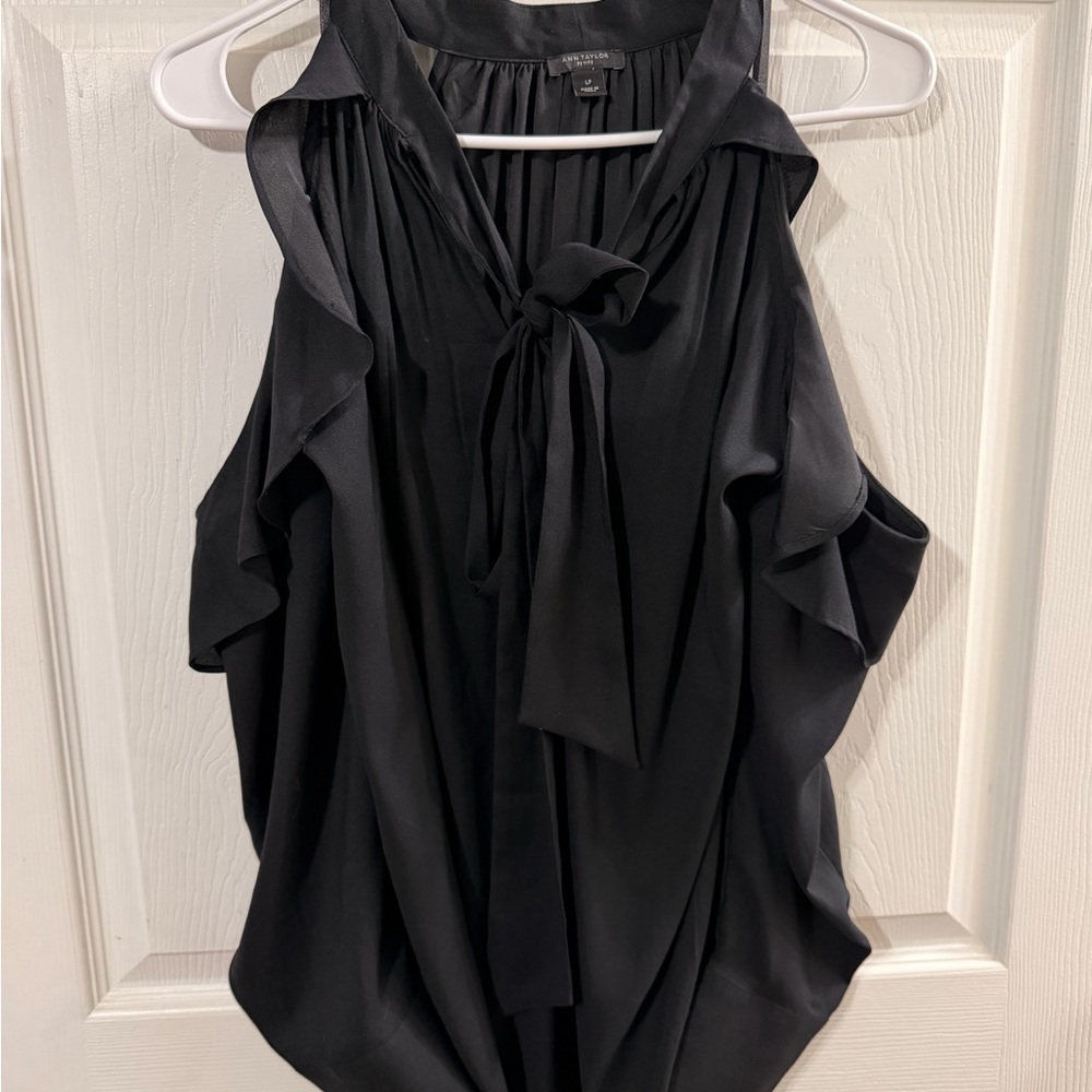 Ann Taylor Petite Cold Shoulder Ruffle Blouse